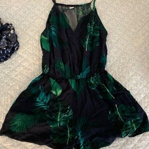 old navy blue and green romper